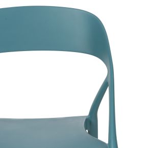 Lot de 4 chaises bistro en résine empilable turquoise, Mosta