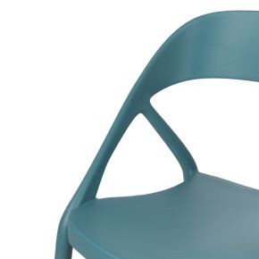 Lot de 4 chaises bistro en résine empilable turquoise, Mosta