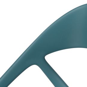 Lot de 4 chaises bistro en résine empilable turquoise, Mosta