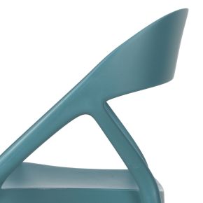 Lot de 4 chaises bistro en résine empilable turquoise, Mosta