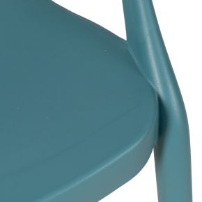 Lot de 4 chaises bistro en résine empilable turquoise, Mosta