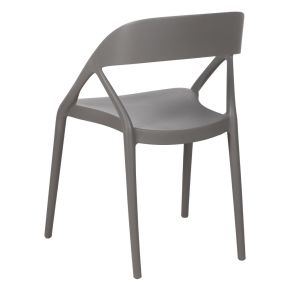 Lot de 4 chaises bistro en résine empilable anthracite, Mosta