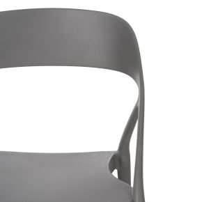 Lot de 4 chaises bistro en résine empilable anthracite, Mosta