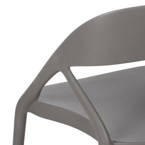 Lot de 4 chaises bistro en résine empilable anthracite, Mosta