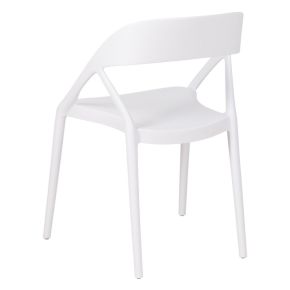 Lot de 4 chaises bistro en résine empilable blanche, Most