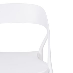 Lot de 4 chaises bistro en résine empilable blanche, Most