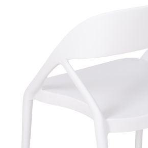 Lot de 4 chaises bistro en résine empilable blanche, Most