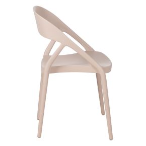 Lot de 4 chaises bistro en résine empilable taupe, Most