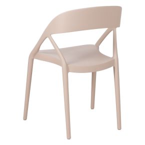 Lot de 4 chaises bistro en résine empilable taupe, Most