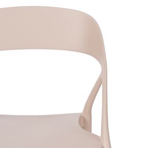 Lot de 4 chaises bistro en résine empilable taupe, Most