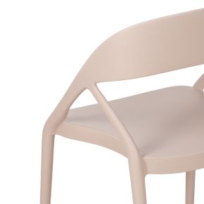 Lot de 4 chaises bistro en résine empilable taupe, Most