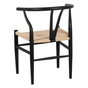 Lot de 2 chaises métal noir et corde, Moly