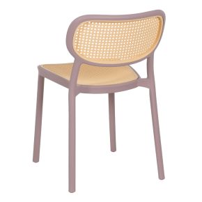 Lot de 2 chaises mauve pale et beige empilable, Artus