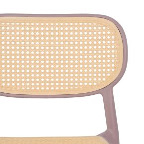 Lot de 2 chaises mauve pale et beige empilable, Artus