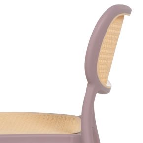 Lot de 2 chaises mauve pale et beige empilable, Artus