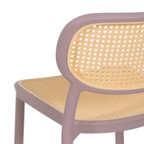 Lot de 2 chaises mauve pale et beige empilable, Artus