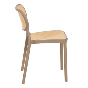 Lot de 2 chaises taupe et beige empilable, Artus