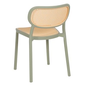 Lot de 2 chaises vert pale et beige empilable, Artus