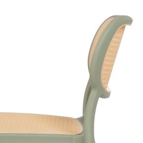 Lot de 2 chaises vert pale et beige empilable, Artus