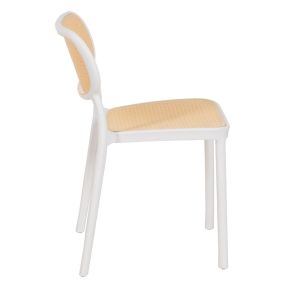 Lot de 2 chaises blanche et beige empilable, Artus