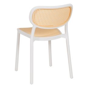 Lot de 2 chaises blanche et beige empilable, Artus