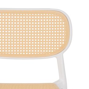 Lot de 2 chaises blanche et beige empilable, Artus