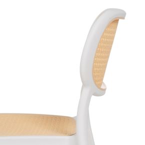 Lot de 2 chaises blanche et beige empilable, Artus