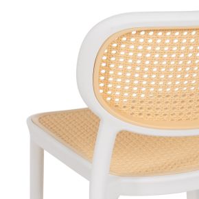 Lot de 2 chaises blanche et beige empilable, Artus