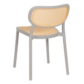 Lot de 2 chaises gris claire et beige empilable, Artus