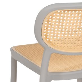 Lot de 2 chaises gris claire et beige empilable, Artus