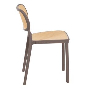 Lot de 2 chaises gris et beige empilable, Artus