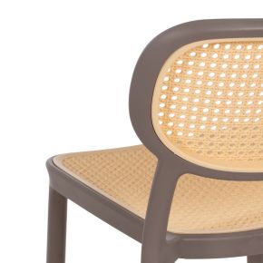 Lot de 2 chaises gris et beige empilable, Artus