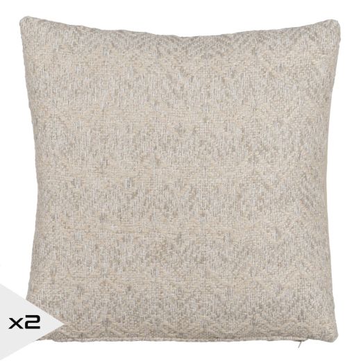 Lot de 2 coussins lin et coton 50x50cm, Kosco