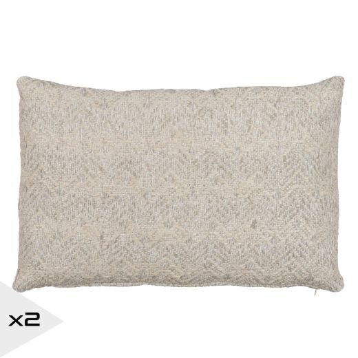 Lot de 2 coussins lin et coton 40x60cm, Kosco