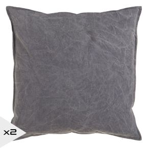 Lot de 2 Coussins coton anthracite 60x60cm, Algo