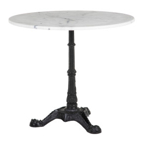 Table bistrot ronde en marbre blanc Ø80cm, Luga