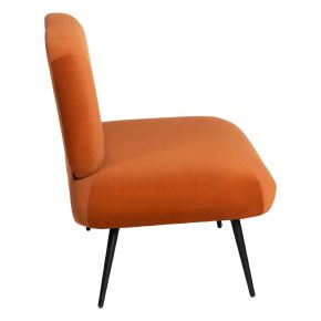 Fauteuil moderne en velours terracotta, Kolly