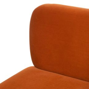 Fauteuil moderne en velours terracotta, Kolly