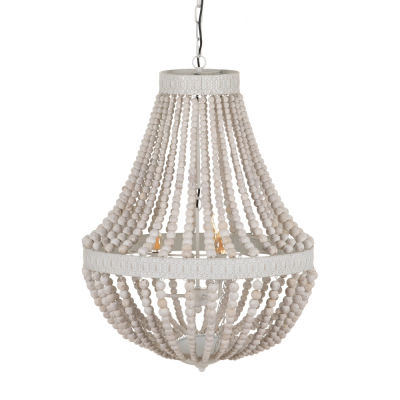 Suspension perle en bois blanc Ø60cm, Largo