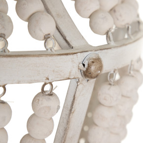 Suspension perle en bois blanc et métal Ø44cm, Largo