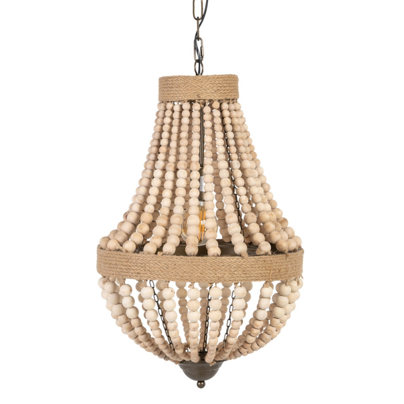 Suspension perles en bois naturel Ø40cm, Largo