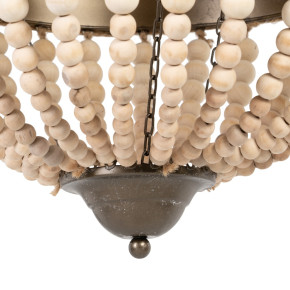 Suspension perles en bois naturel Ø40cm, Largo