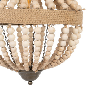 Suspension perles en bois naturel Ø40cm, Largo