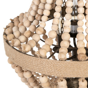 Suspension perles en bois naturel Ø50cm, Largo