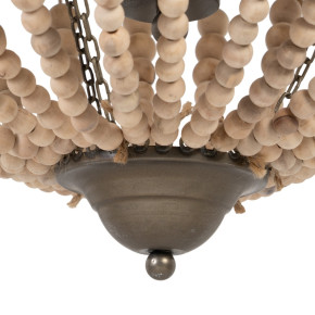 Suspension perles en bois naturel Ø50cm, Largo