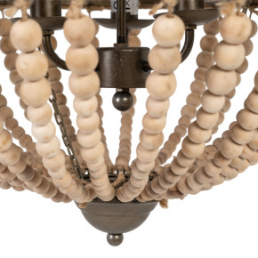 Suspension perles en bois naturel Ø50cm, Largo