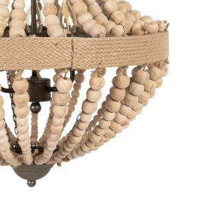 Suspension perles en bois naturel Ø50cm, Largo