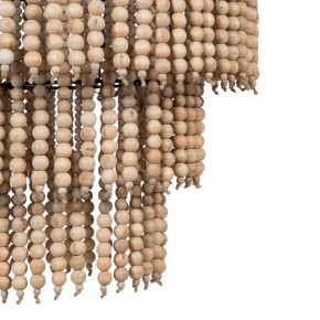 Suspension perles en bois naturel Ø50cm, Largo