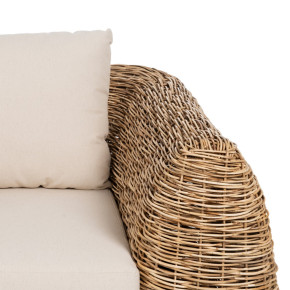 Fauteuil en rotin naturel et coussin, Maxi