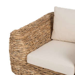 Fauteuil en rotin naturel et coussin, Maxi